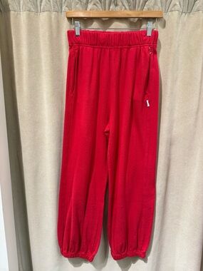 Le Bon Shoppe Pointelle Balloon Pants in Red Apple